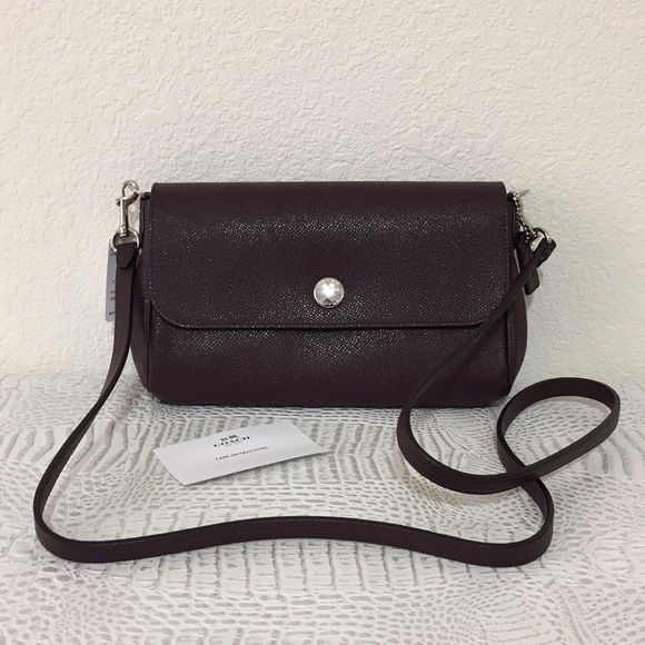 New Coach reversible leather clutch/crossbody bag - Picture 4 of 8